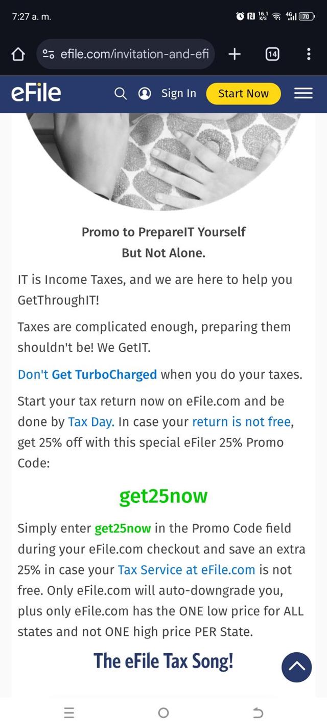 eFile checkout page showing eFile promo code box | Screenshot taken by SimplyCodes community member on Apr 3, 2025
