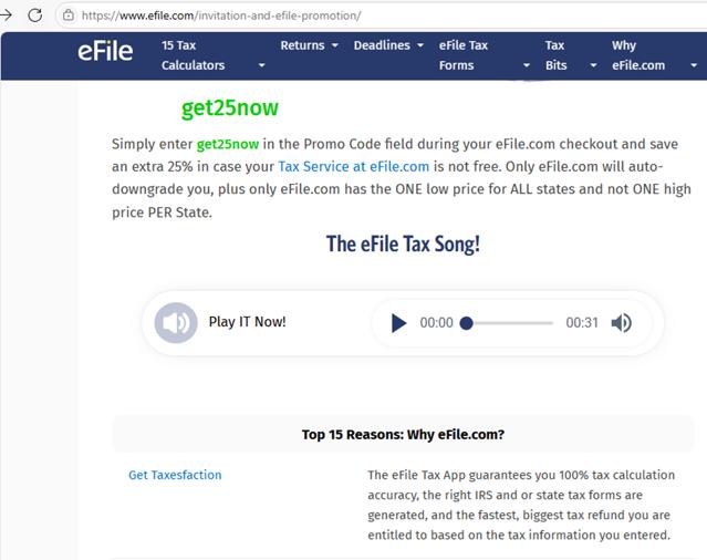 eFile checkout page showing eFile promo code box | Screenshot taken by SimplyCodes community member on Jan 9, 2025