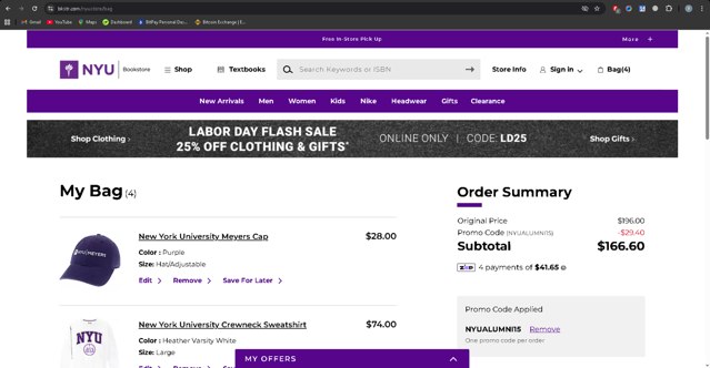 eFollett checkout page showing eFollett promo code box | Screenshot taken by SimplyCodes community member on Sep 2, 2025