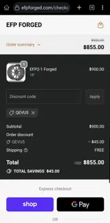 QEVU5 coupon verification screenshot