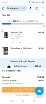 Slifts coupon verification screenshot