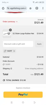 EGO Fishing coupon verification screenshot