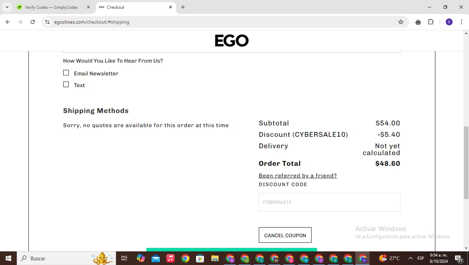how to use Ego Shoes coupons