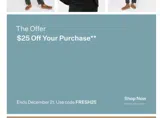 FRESH25 coupon verification screenshot
