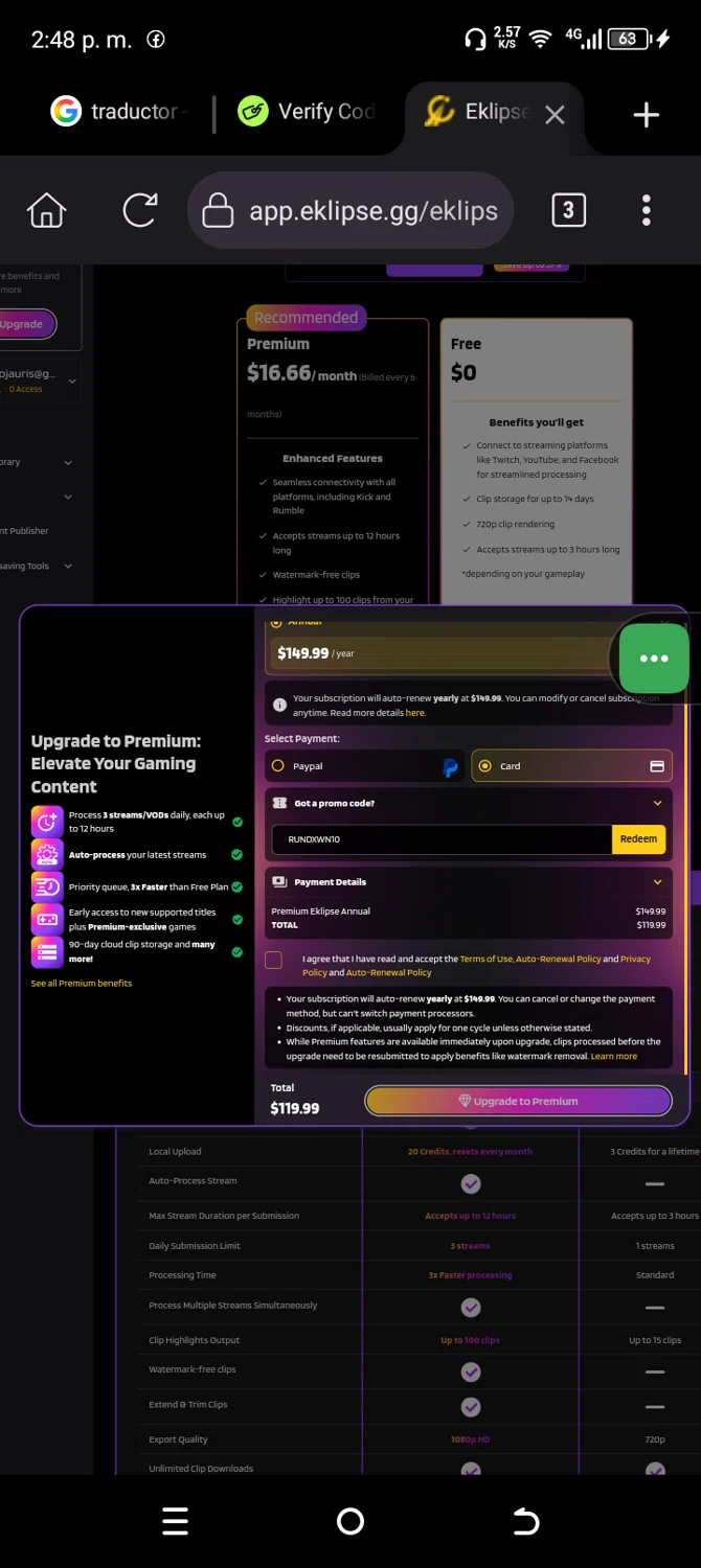 Eklipse checkout page showing Eklipse promo code box | Screenshot taken by SimplyCodes community member on Jul 30, 2025