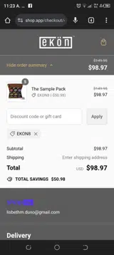 ekon8 coupon verification screenshot