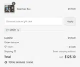 10OFF coupon verification screenshot