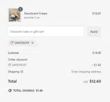 SAVE30OFF coupon verification screenshot