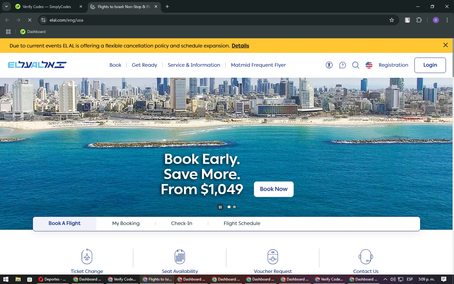 EL AL checkout page showing EL AL coupon code box | Screenshot taken by SimplyCodes community member on Nov 5, 2024