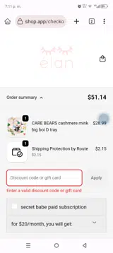 20tracyn coupon verification screenshot