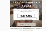 FAIRFAX25 coupon verification screenshot