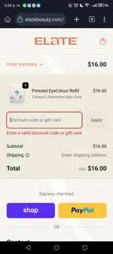 ELATELOVESYOU10 coupon verification screenshot