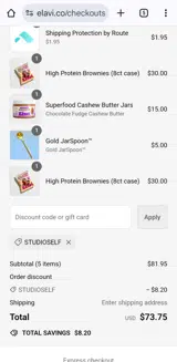 Studioself coupon verification screenshot