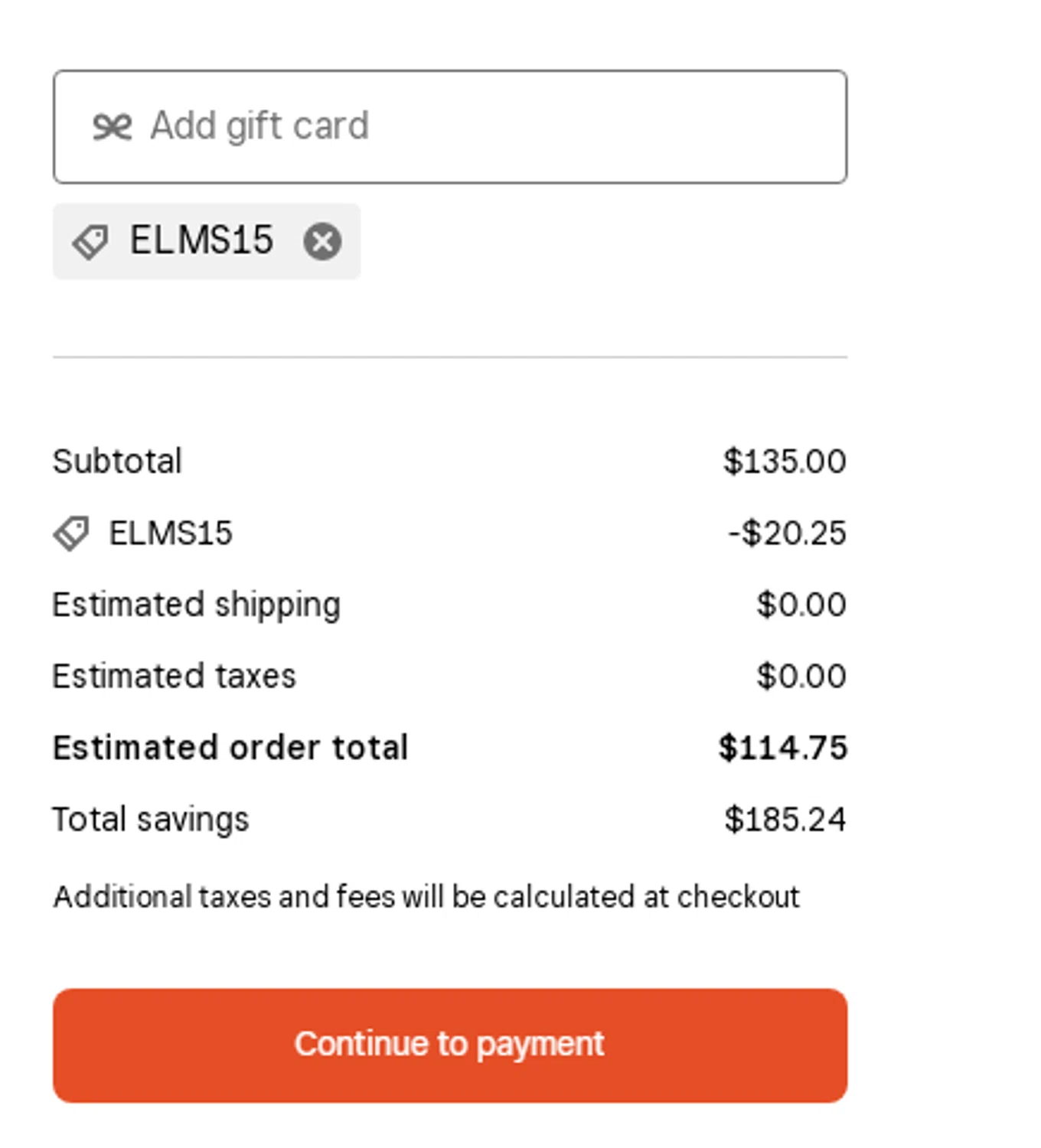 Eldora checkout page showing Eldora discount code box | Screenshot taken by SimplyCodes community member on Jan 17, 2025