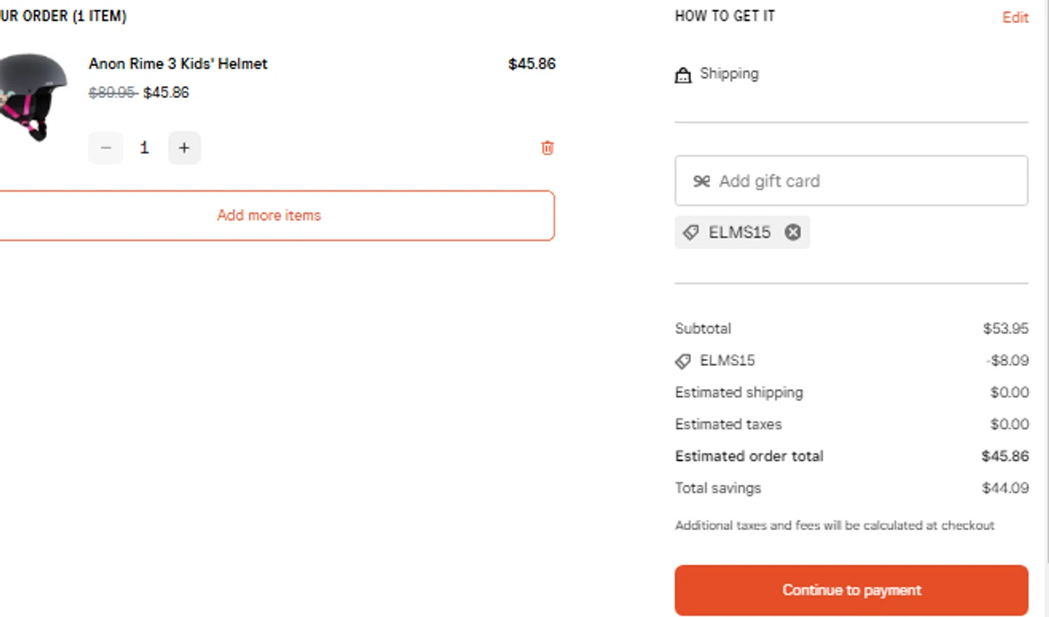 Eldora checkout page showing Eldora discount code box | Screenshot taken by SimplyCodes community member on Jan 24, 2025