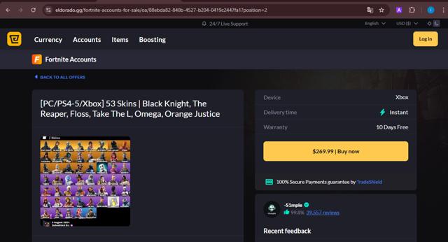 Eldorado GG checkout page showing Eldorado GG discount code box | Screenshot taken by SimplyCodes community member on Nov 6, 2024
