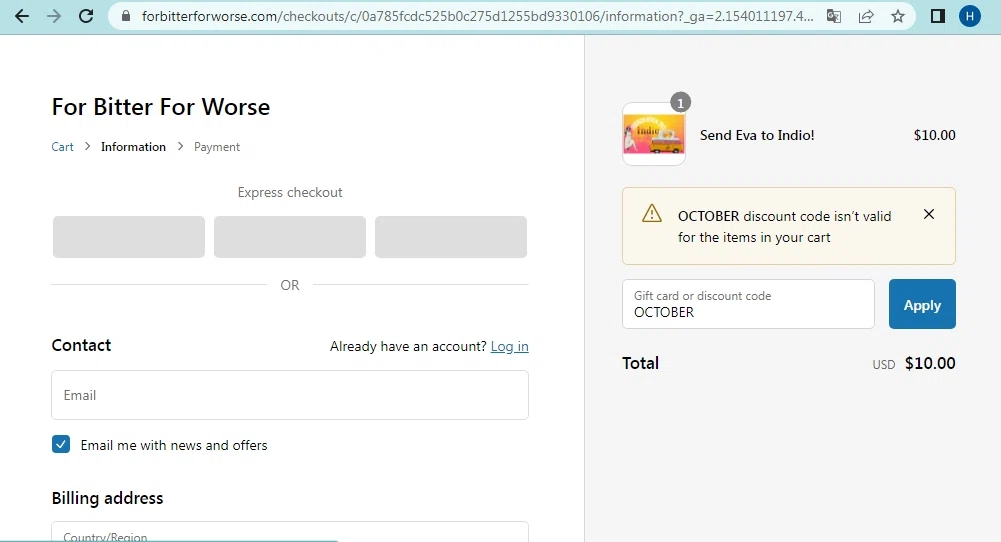 Electric Bike Company checkout page showing Electric Bike Company coupon code box | Screenshot taken by SimplyCodes community member on Apr 23, 2023