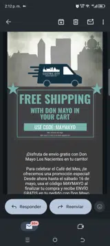 Maymayo coupon verification screenshot