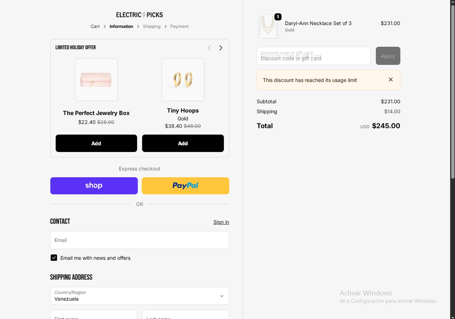 Electric Picks discount code screenshot showing code ADCFF applied at Electric Picks checkout page. Uploaded by SimplyCodes community member GoldMonarch2173 on Dec 18, 2025