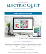 Electric Quilt coupon verification screenshot