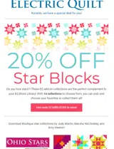 Electric Quilt coupon verification screenshot