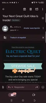 Electric Quilt coupon verification screenshot