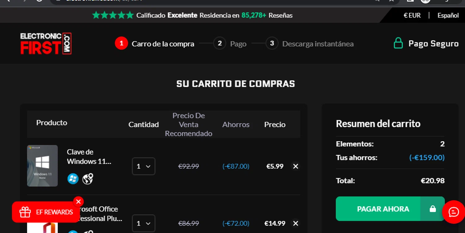 Electronic First checkout page showing Electronic First promo code box | Screenshot taken by SimplyCodes community member on Jan 25, 2026