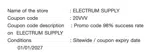 20VVV coupon verification screenshot