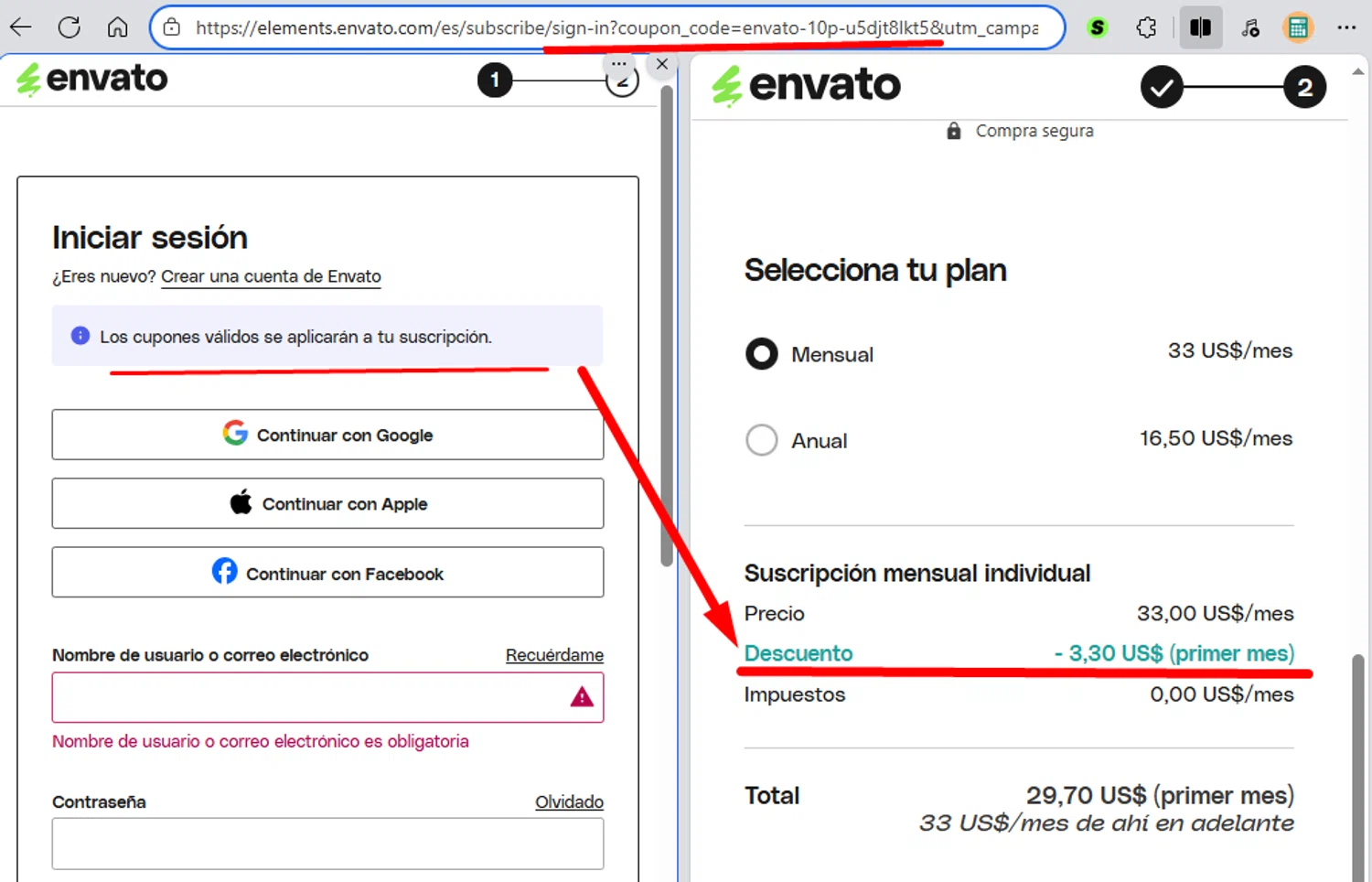 Envato Elements promo code screenshot showing code envato-10p-u5djt8lkt5 applied at Envato Elements checkout page. Uploaded by SimplyCodes community member carmennoviko on Aug 10, 2025