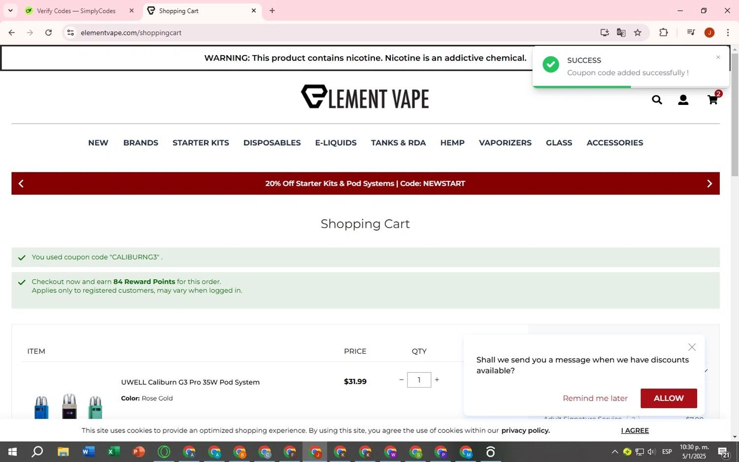 Free Shipping Element Vape Coupon Codes - 30% Off