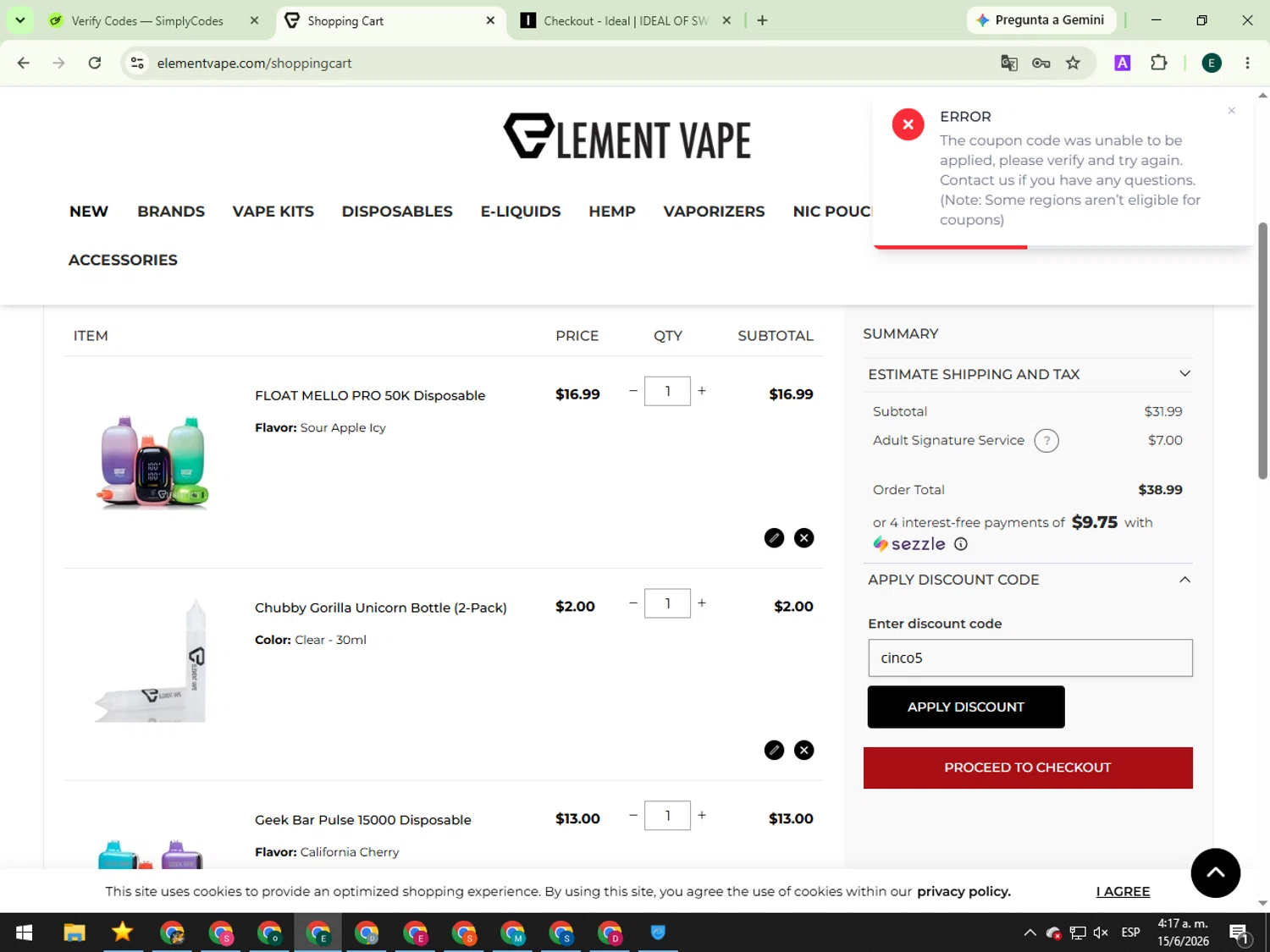 Element Vape Promo Codes