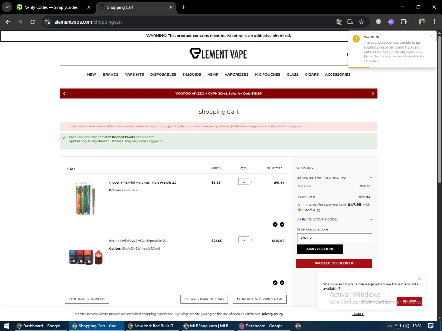 e-cigarette coupon codes Element Vape Promo 15% Off Grenco Science Coupon