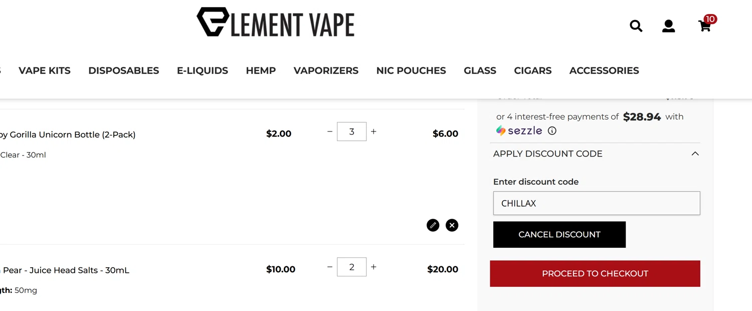 Element Vape Promo Codes