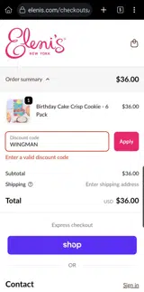 WINGMAN coupon verification screenshot