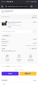 Ideas30 coupon verification screenshot