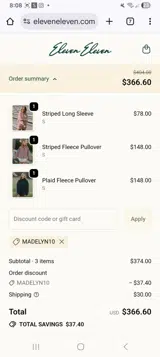 MADELYN10 coupon verification screenshot