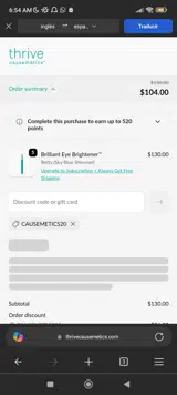 CAUSEMETICS20 coupon verification screenshot