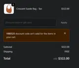 VIBES25 coupon verification screenshot
