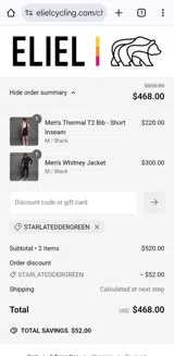 STARLATEDDERGREEN coupon verification screenshot
