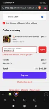 MAGACOVV coupon verification screenshot