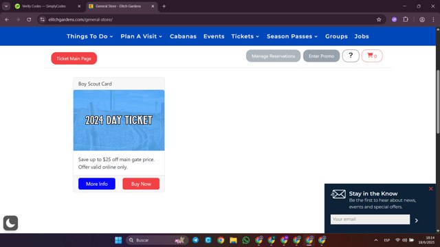 Elitch Gardens checkout page showing Elitch Gardens promo code box | Screenshot taken by SimplyCodes community member on Jun 18, 2025