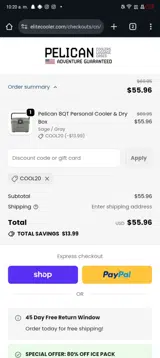 COOL20 coupon verification screenshot