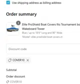 COVER10 coupon verification screenshot