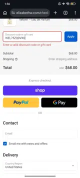 WEL75ZQDVXC coupon verification screenshot