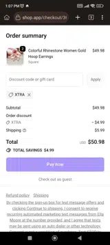 XTRA coupon verification screenshot