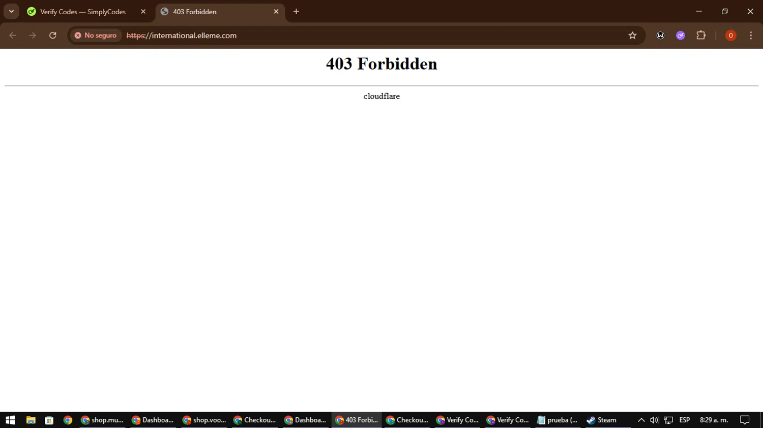 Elleme discount code screenshot showing code VIP20 applied at Elleme checkout page. Uploaded by SimplyCodes community member CleverSpotter3730 on Nov 3, 2025
