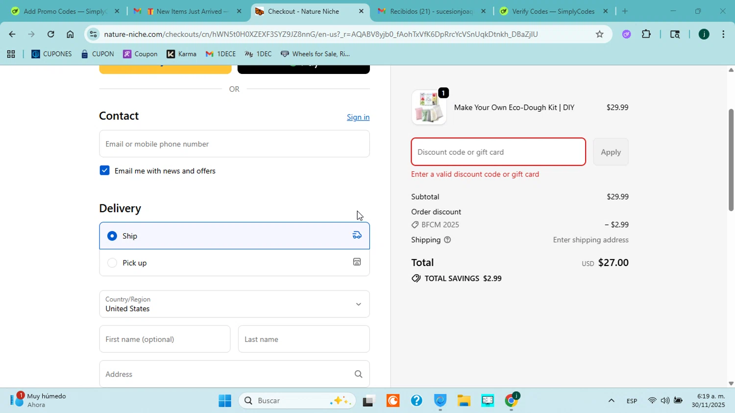 Elleme discount code screenshot showing code VIP15 applied at Elleme checkout page. Uploaded by SimplyCodes community member ABHF23 on Nov 30, 2025