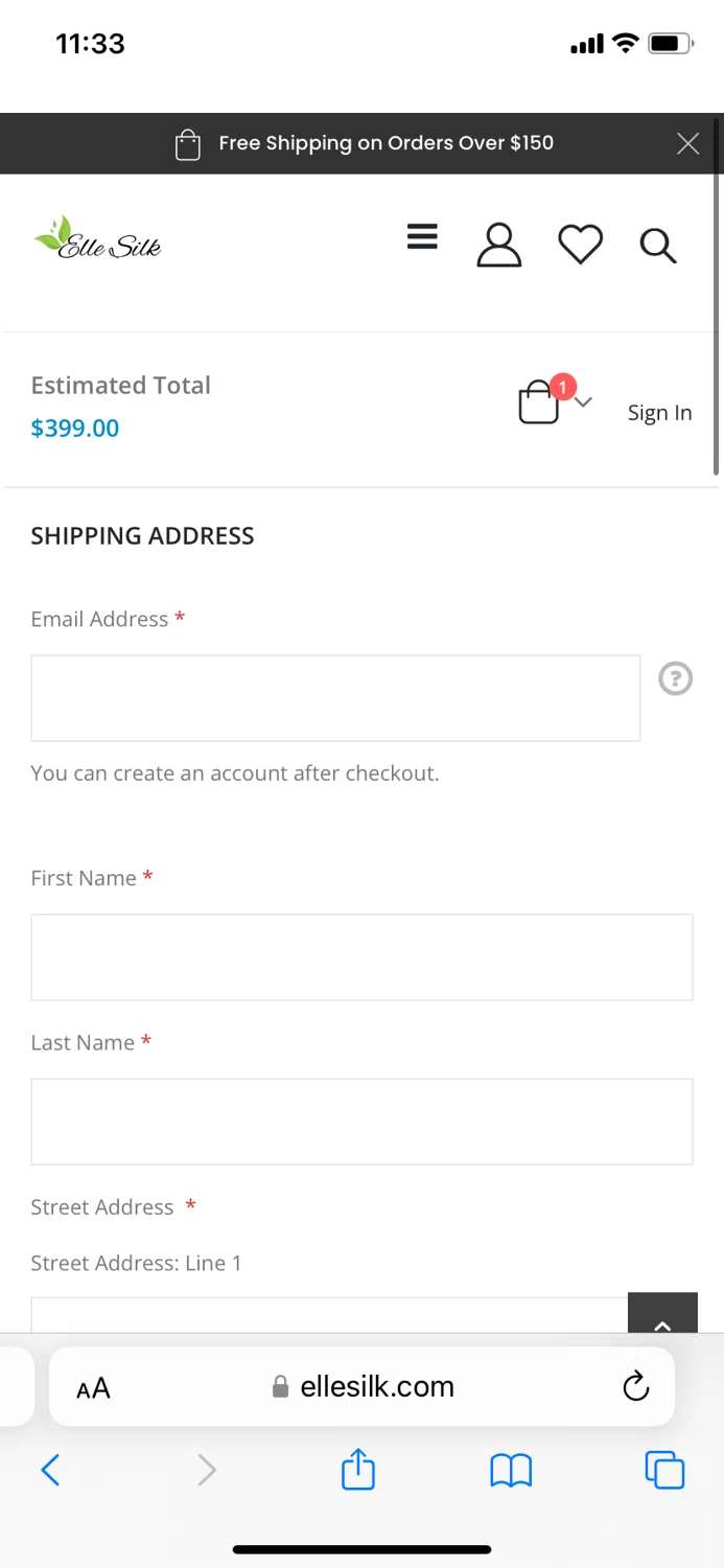 where to use Elle Silk promo code box