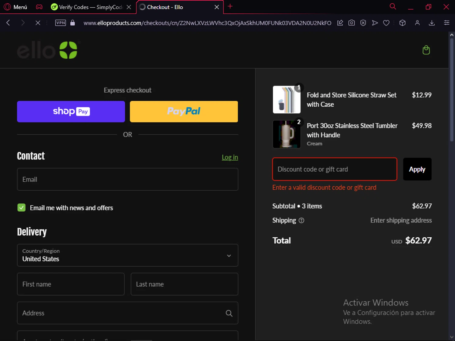 Ello discount code screenshot showing code HELLOELLO20 applied at Ello checkout page. Uploaded by SimplyCodes community member LegendaryFox9861 on Jan 17, 2025
