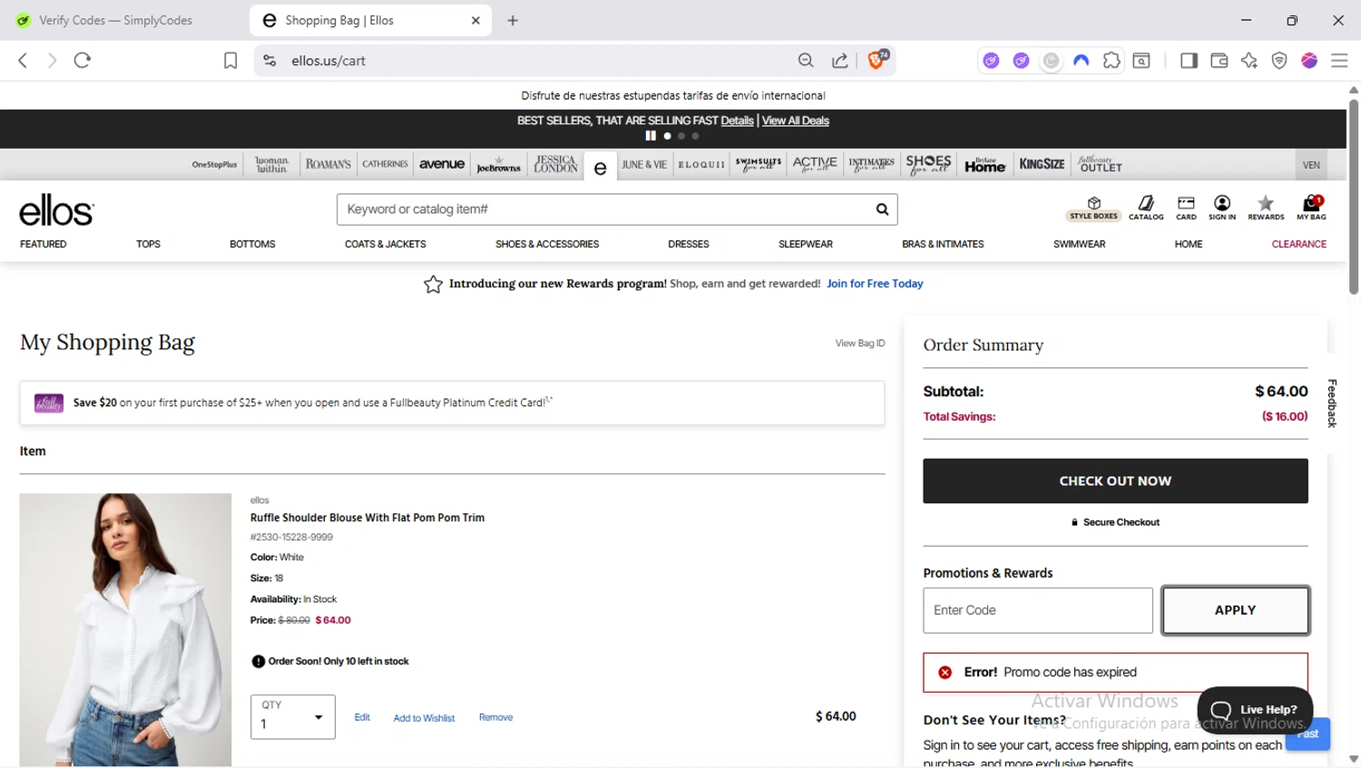 Ellos promo code screenshot showing code WEEKEND45 applied at Ellos checkout page. Uploaded by SimplyCodes community member SapeGato on Aug 24, 2025